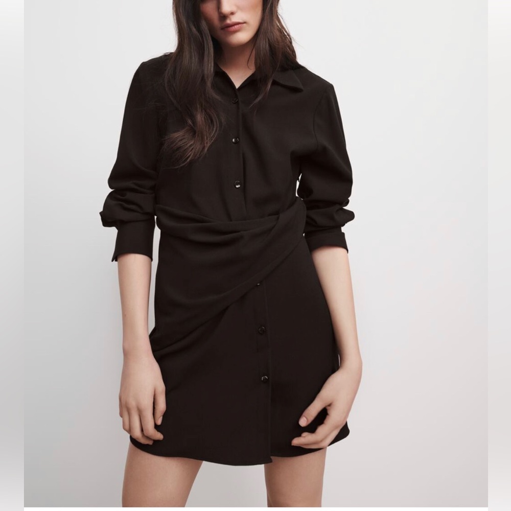 Zara shirt dress, brown
